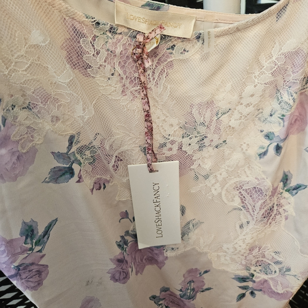 LoveShackFancy Pastel Floral Dress with Lace - Picture 7 of 8